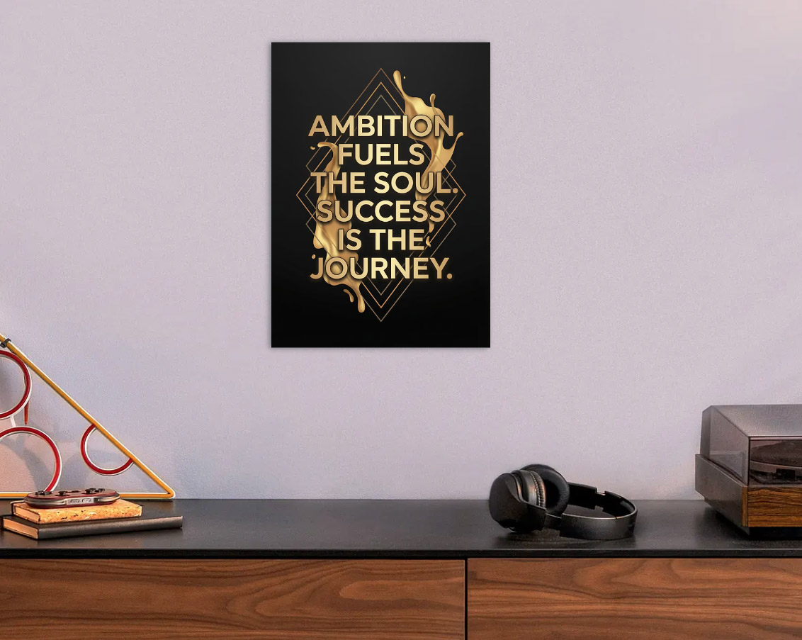 Ambition Fuels the Soul — metal poster wall art by Lineer